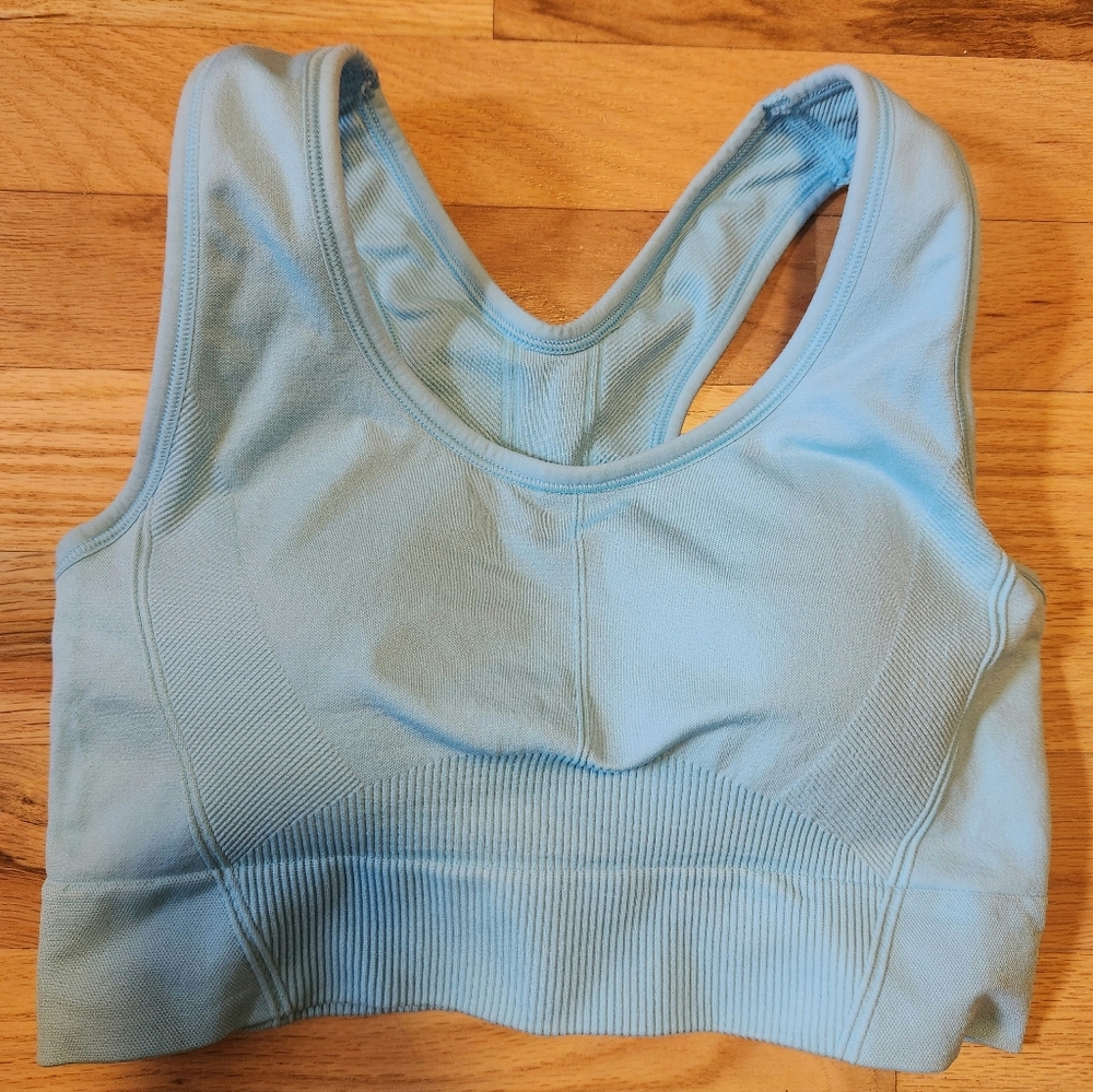 All in Motion Seamless Medium Support Racerback Sports Bra Blue Medium